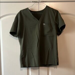 Olive Green Figs Scrub Top